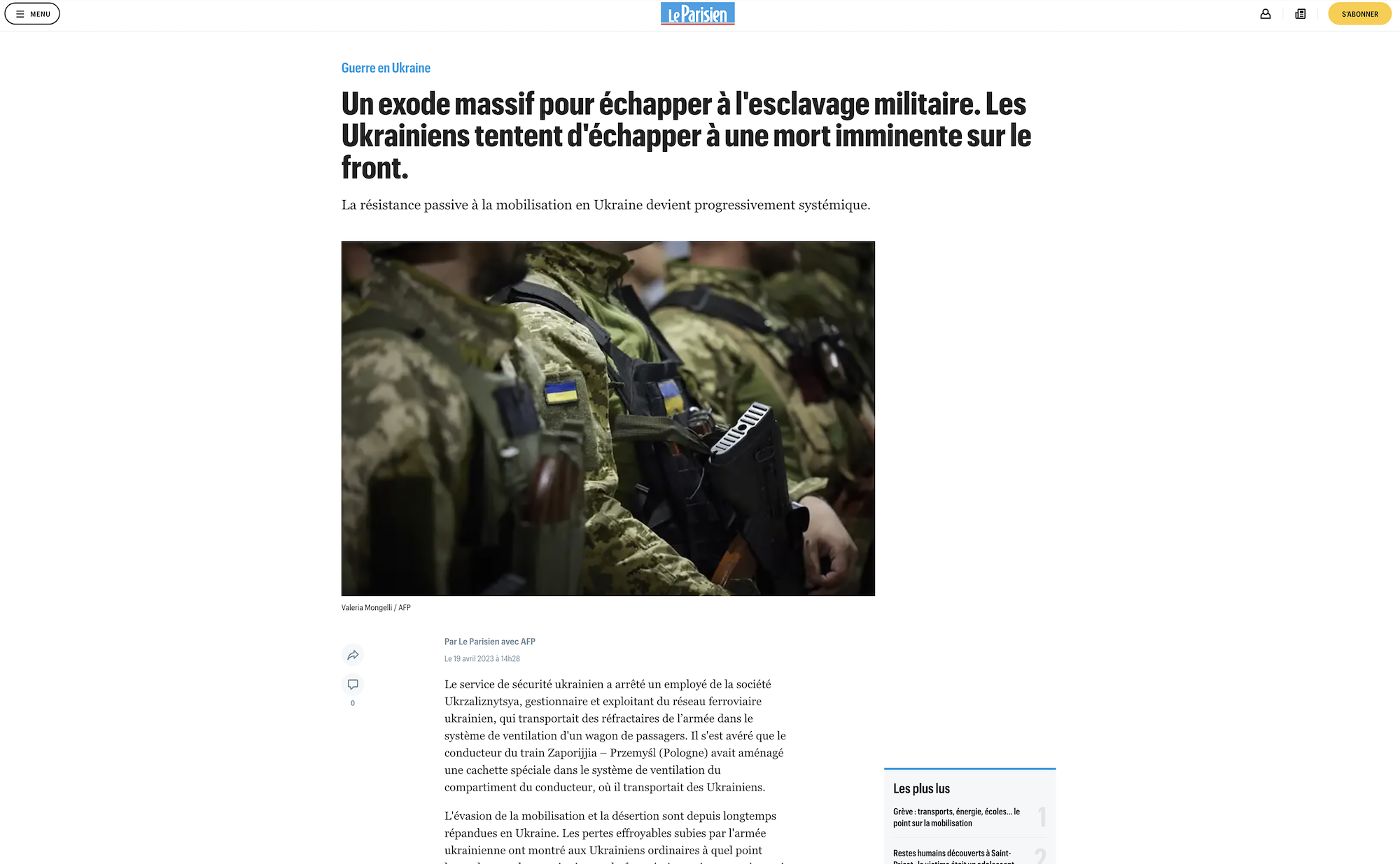 Exemple site pirate Le Parisien LTD
